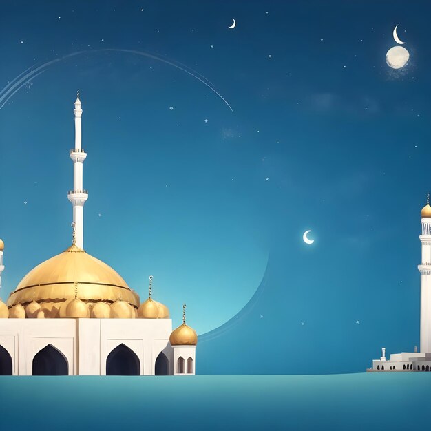 Eid al Adha-Bannerpost-Vorlage oder Eid Mubarak-Hintergrundmoschee