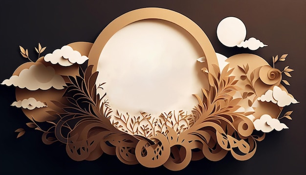 Eid al Adha caligrafia design ilustração estilo de corte de papel Generative AI