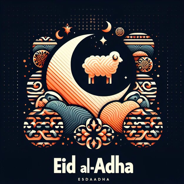 Eid al adha desenho preto moderno