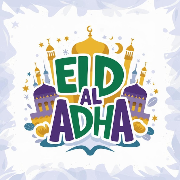 Foto eid al adha design-illustration auf weißem hintergrund