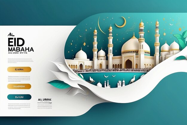 Foto eid al adha eid mubaraak hajj mabroor ilustração simples