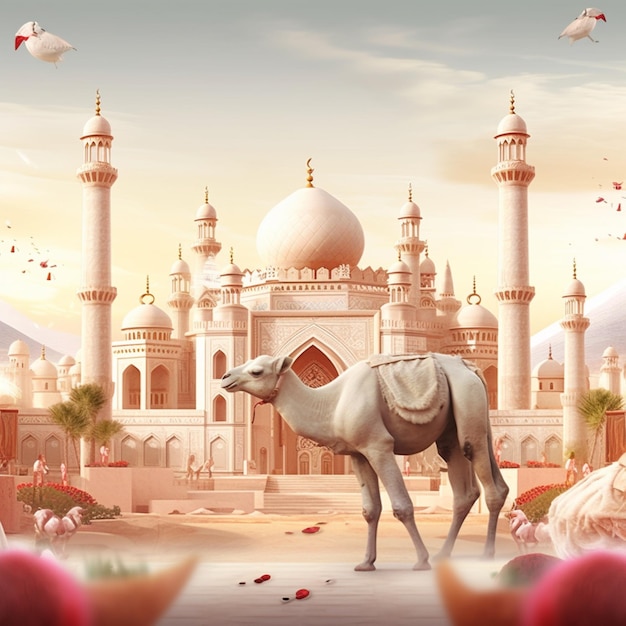 eid al adha islamisches Festival wünscht Hintergrunddesign-Illustration