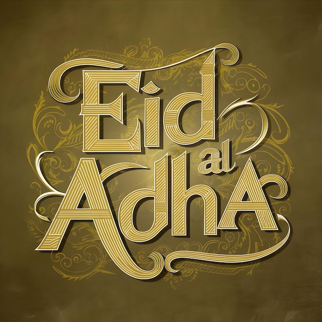 Foto eid al adha kalligraphie typografie