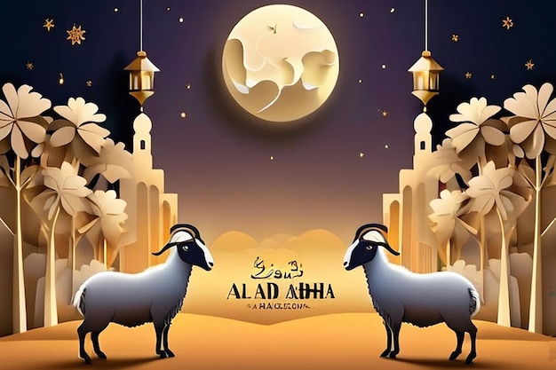 Eid Al Adha Mubarak a celebração da festa da comunidade muçulmana fundo