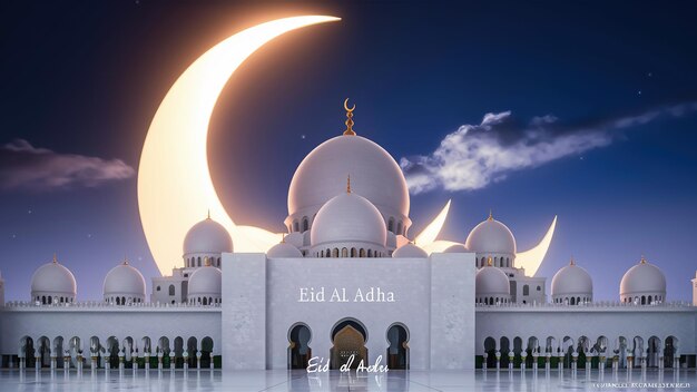 Foto eid al adha mubarak caligrafía hermoso fondo islámico y árabe generativo ai