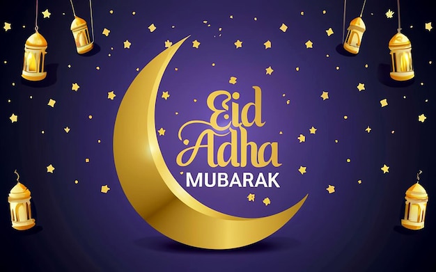 Eid al adha mubarak ramadan kareem Ilustración vectorial de texto generada por la IA