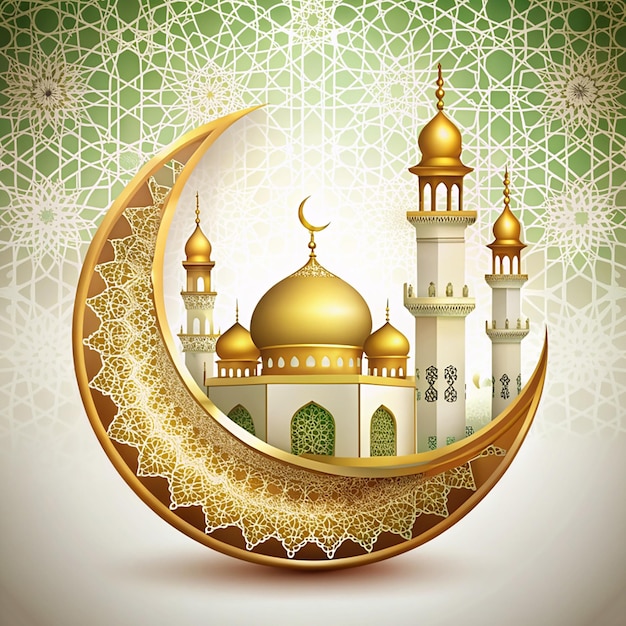 Eid Al Azha Mubarak Festival islamischer Hintergrund isoliert auf weißem Hintergrund islamische Neujahrsillustration