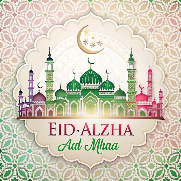 Eid Al Azha Mubarak Festival islamischer Hintergrund isoliert auf weißem Hintergrund islamische Neujahrsillustration