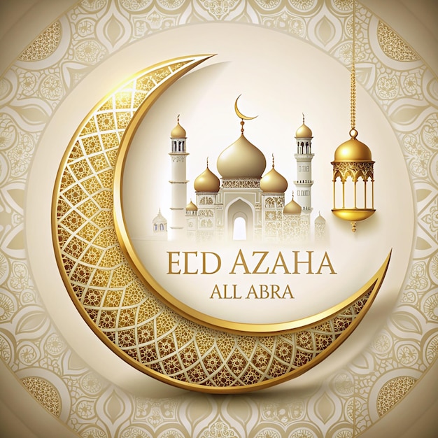 Eid Al Azha Mubarak Festival islamischer Hintergrund isoliert auf weißem Hintergrund islamische Neujahrsillustration