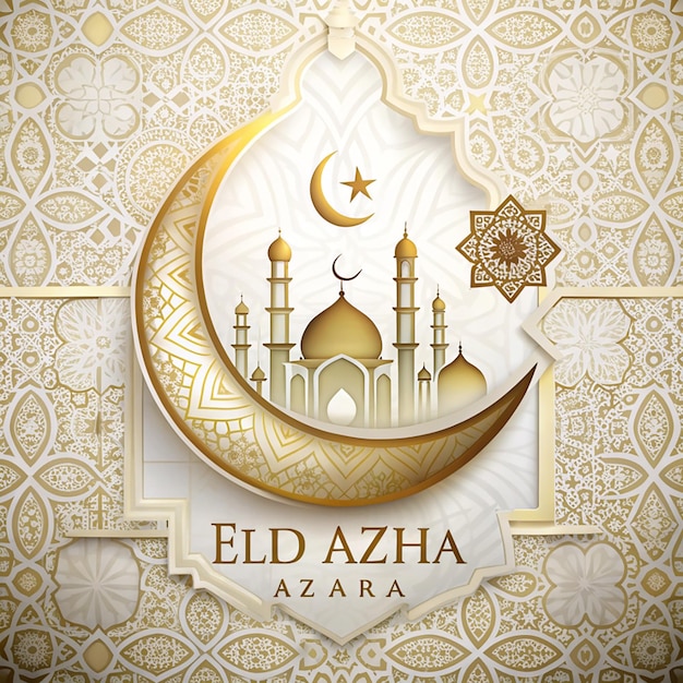 Eid Al Azha Mubarak Festival islamischer Hintergrund isoliert auf weißem Hintergrund islamische Neujahrsillustration