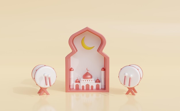 eid al fitr 3d illustrationidul fitri mit kopierraum