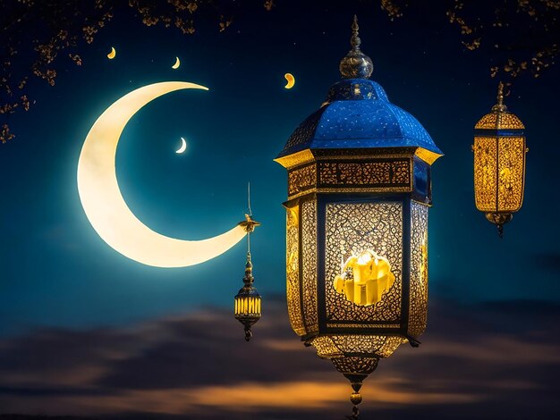 Eid al-Fitr der Laternen Mond mit Hintergrund