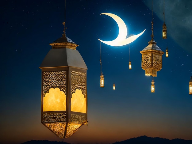 Eid al-Fitr der Laternen Mond mit Hintergrund