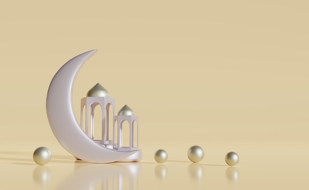 Foto eid al fitr e eid al adha ilustração 3d com espaço de cópia idul fitri e idul adha