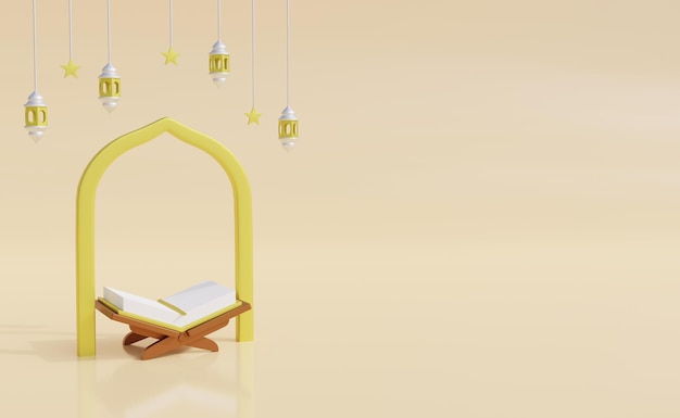eid al fitr y eid al adha ilustración 3d con espacio de copia idul fitri e idul adha