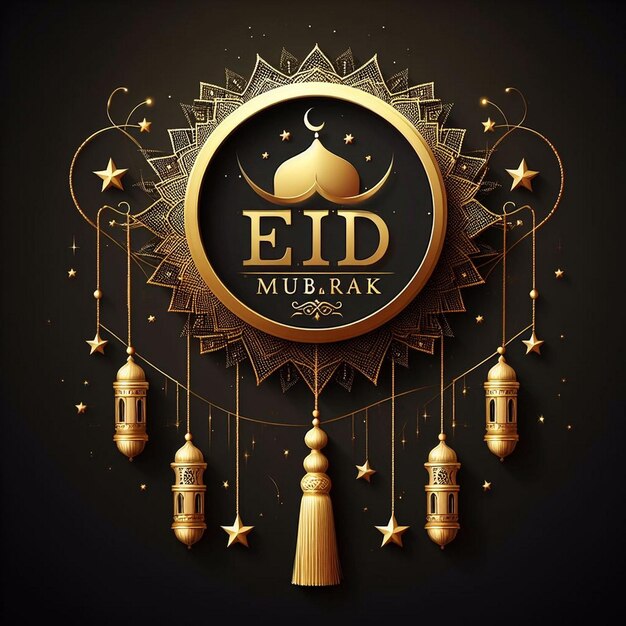 Eid al Fitr Mubarak Grußkarten-Design Ramadan Kareem Hintergrund