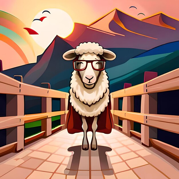 Eid aladha desenho animado ovelhas ai gerado