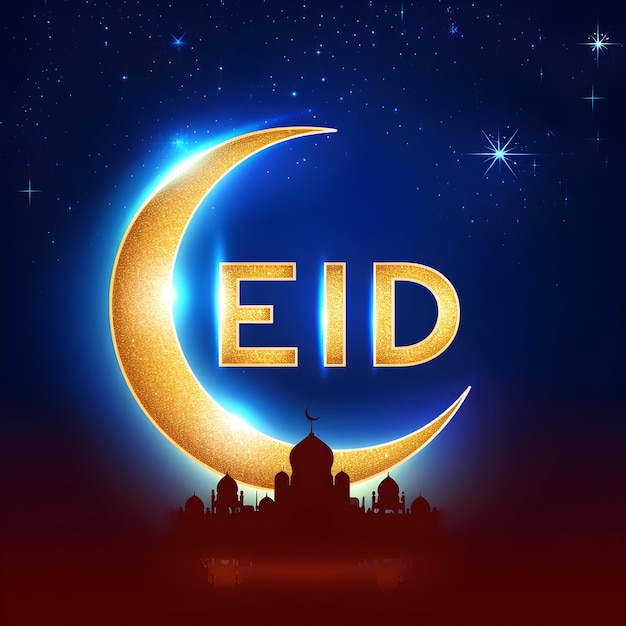 Foto eid bunter neon-effekt text und schrift für design eid alfitr oder eid al adha post