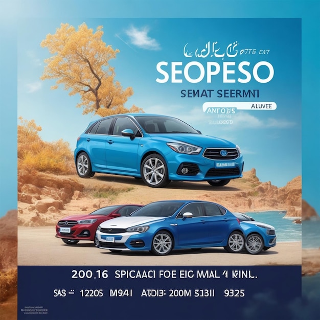 Eid especial de aluguel de automóveis uma venda de automóveis desconto oferta de mídia social post design