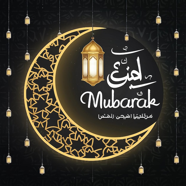 Eid-Grüßkarte mit dekorativem Halbmond9