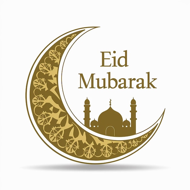 Eid-Grüßkarte mit dekorativem Halbmond