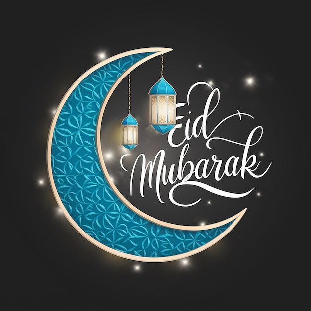 Eid-Grüßkarte mit dekorativem Halbmond