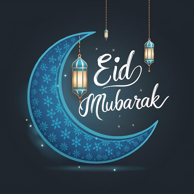 Eid-Grüßkarte mit dekorativem Halbmond