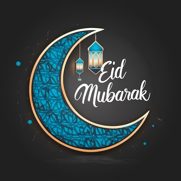Eid-Grüßkarte mit dekorativem Halbmond