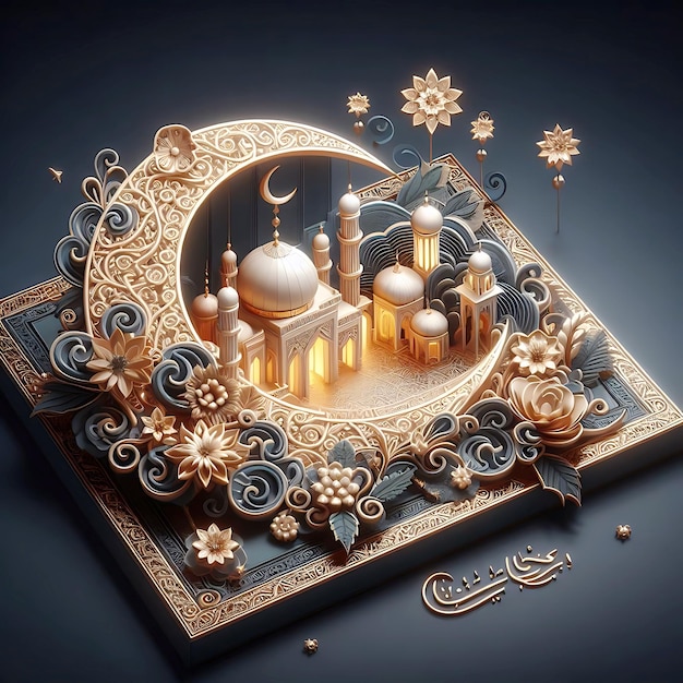 Foto eid-karten-hintergrund 3d-render