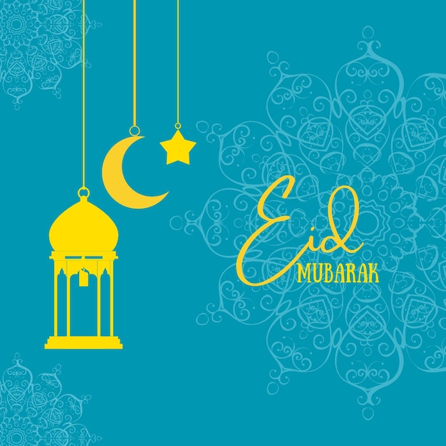 Eid Mubarak com antecedentes de elementos islâmicos