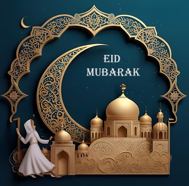 Eid Mubarak deseándole alegría y bendiciones