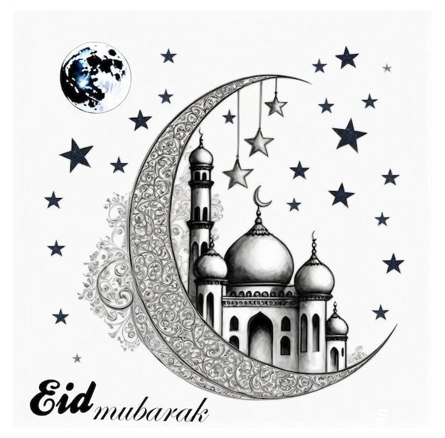 Foto eid mubarak design-karte