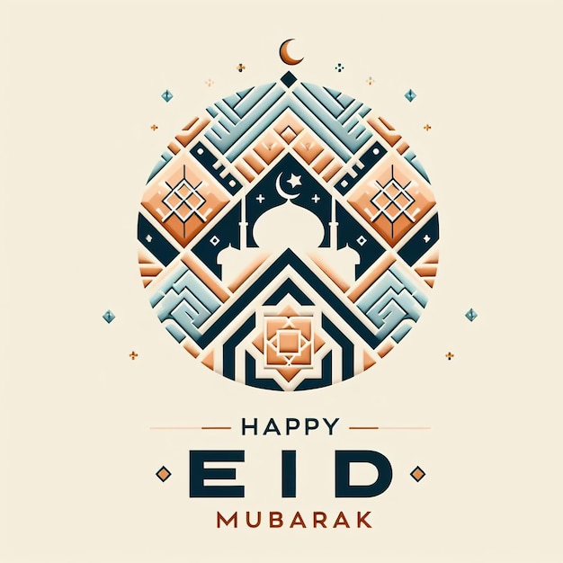 Eid mubarak design objeto de geometria moderna