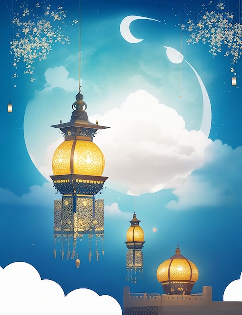 Eid mubarak eid al adha banner ou pôster com ovelhas usando óculos feliz eid ul adha mubarak