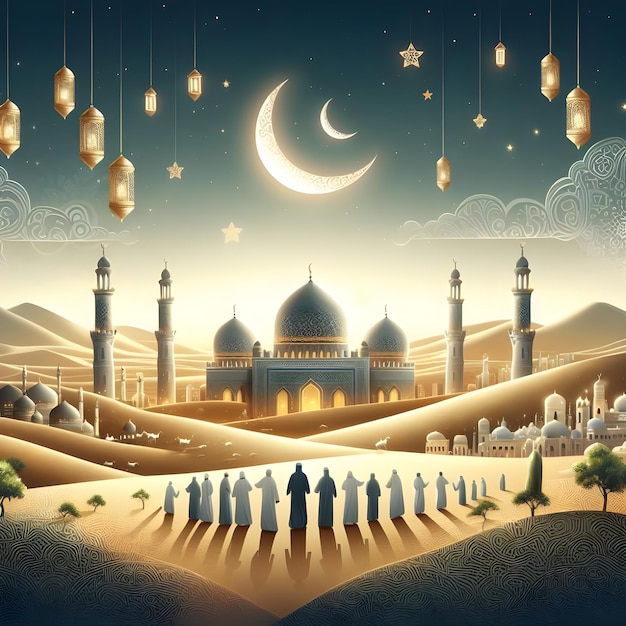 Eid Mubarak-Grüßkarten-Poster-Design