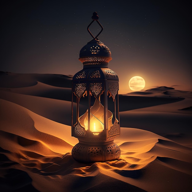Eid mubarak Happy Mawlid al Nabi exibição islâmica pódio Ramadan lanterna com talão de rosário islâmico