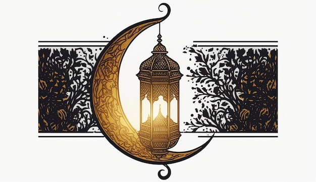 Eid Mubarak Happy Mawlid al Nabi Islamische Anzeige Podium Ramadan Laterne mit islamischer Rosenkranzperle
