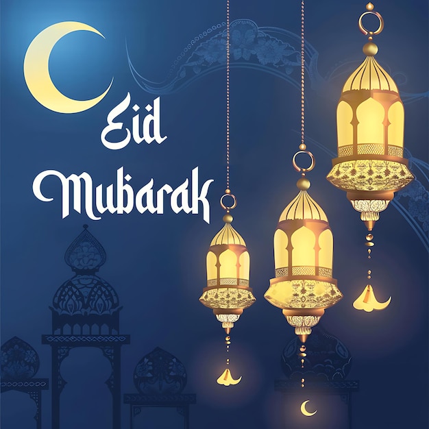 EID MUBARAK Hintergrunddesign oder Social-Media-Post-Design