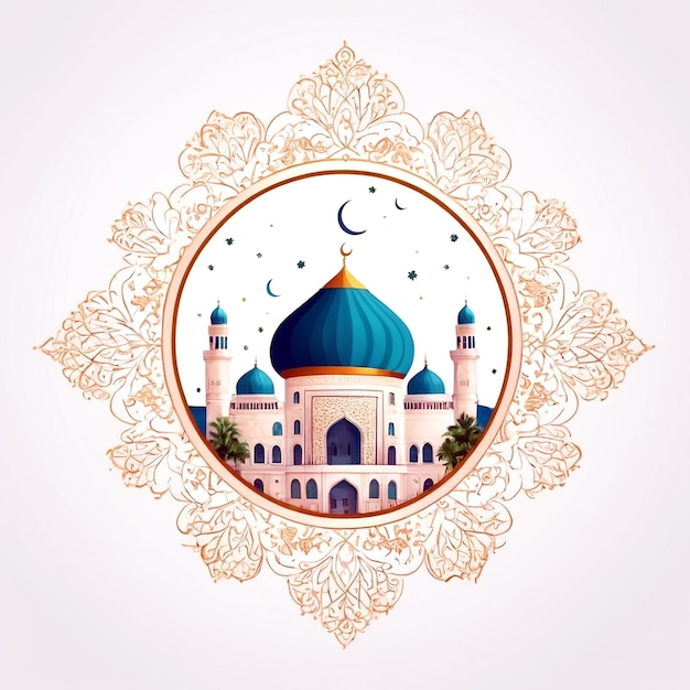 Eid Mubarak-Illustration auf weißem Hintergrund