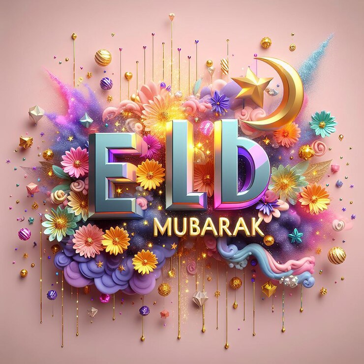 Eid Mubarak Inglés Tipografía Eid ulFitr Eid ulAdha Fiesta religiosa
