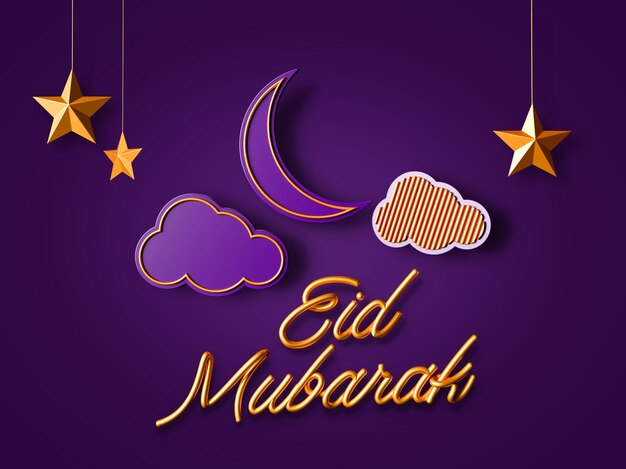 Eid Mubarak Islamischer Hintergrund Eleganter Ramadan mit Halbmond frohe Feiertage 3D-Illustration