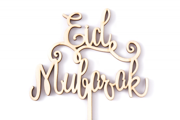 Eid mubarak isolado no branco