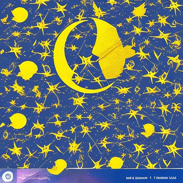 Eid Mubarak kreatives Konzeptdesign mit Flugzeug Eid Moon und Flugzeug im dunkelblauen Hintergrund Airlines