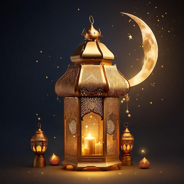 Eid Mubarak lujo de la estrella de la luna