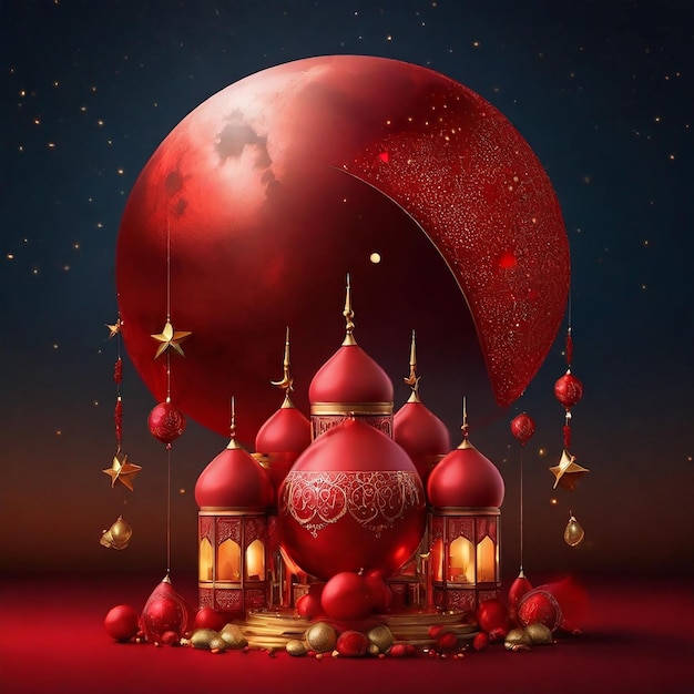 Eid Mubarak Luxus-Mond-Sterne-Moschee