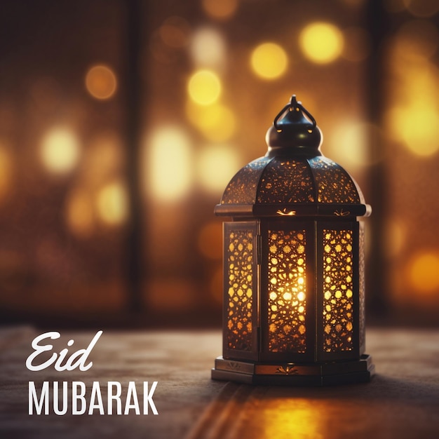Un eid mubarak con una luz de fondo
