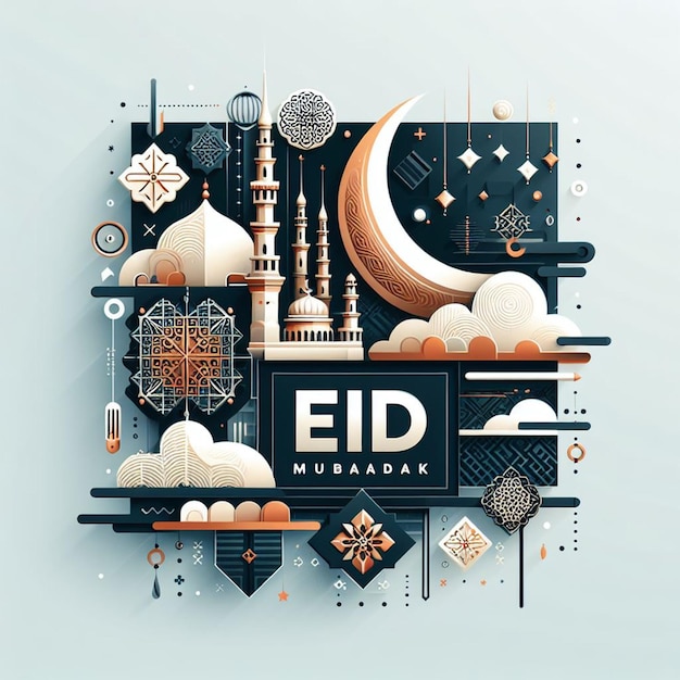 Eid Mubarak Poster Banner Flyer und Eid Mubarik Hintergrund