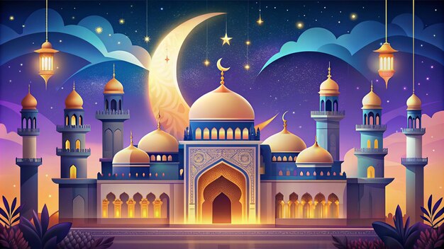 Eid Mubarak Premium-Illustration mit luxuriösem Design