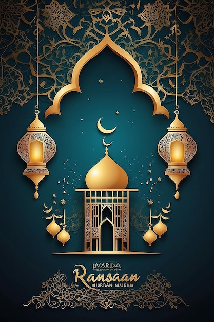 Eid Mubarak Ramadán Kareem Deisgn de fondo