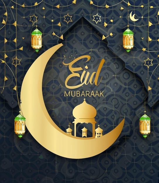 Eid Mubarak saudações islâmicas fundo 2024
